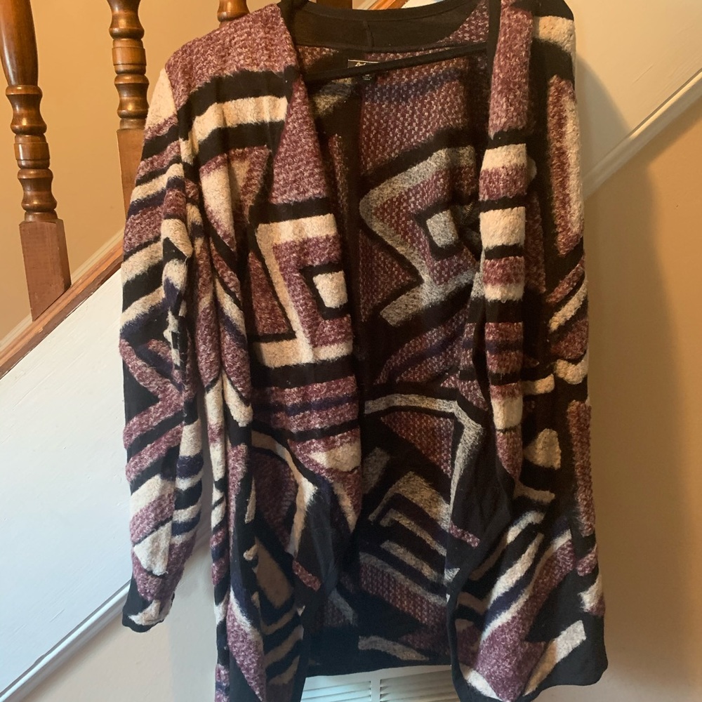 Lucky Brand Aztec Intarsia Sweater Cardigan size M
